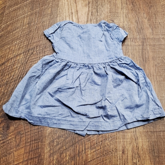 Carters Little Planet Chambray Swiss Dot Dress Bloomers Organic Cotton Casual 6M - Picture 6 of 8